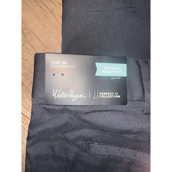 Walter Hagen NEW NWT Men Big Tall 46x34 Straight Fit Black Golf Pants Perfect 11 - Picture 6 of 6